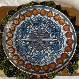 GOLD IMARI  Blue Gold White and Red Porcelain Plate